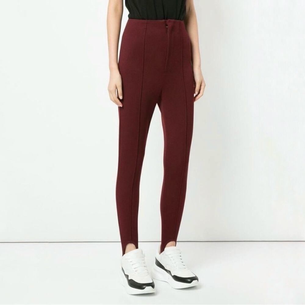 Undercover Jun Takahashi High-Rise Stirrup Pants in Bordeaux NEW